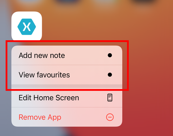 How to Add Custom App Actions In Xamarin.Forms app